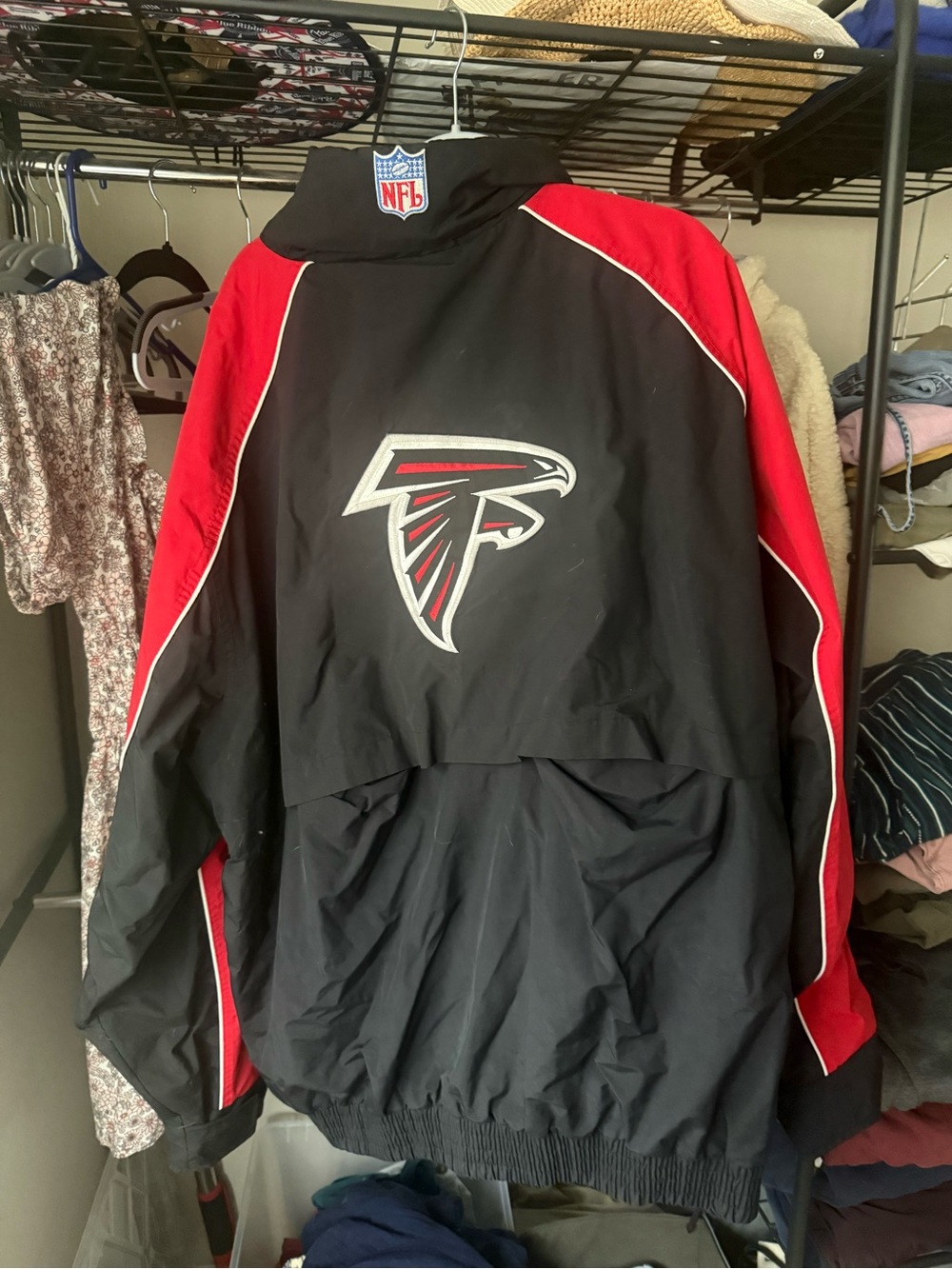 NFL Atlanta Falcons Black and Red Windbreaker Jacket